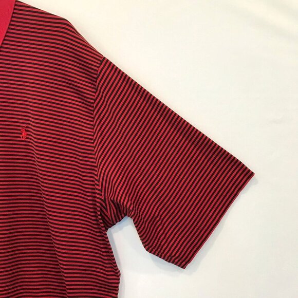 Polo Golf by Ralph Lauren Men's 2-Button Striped Polo Shirt Sz XXL in Red, Black - Picture 5 of 14